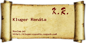 Kluger Renáta névjegykártya